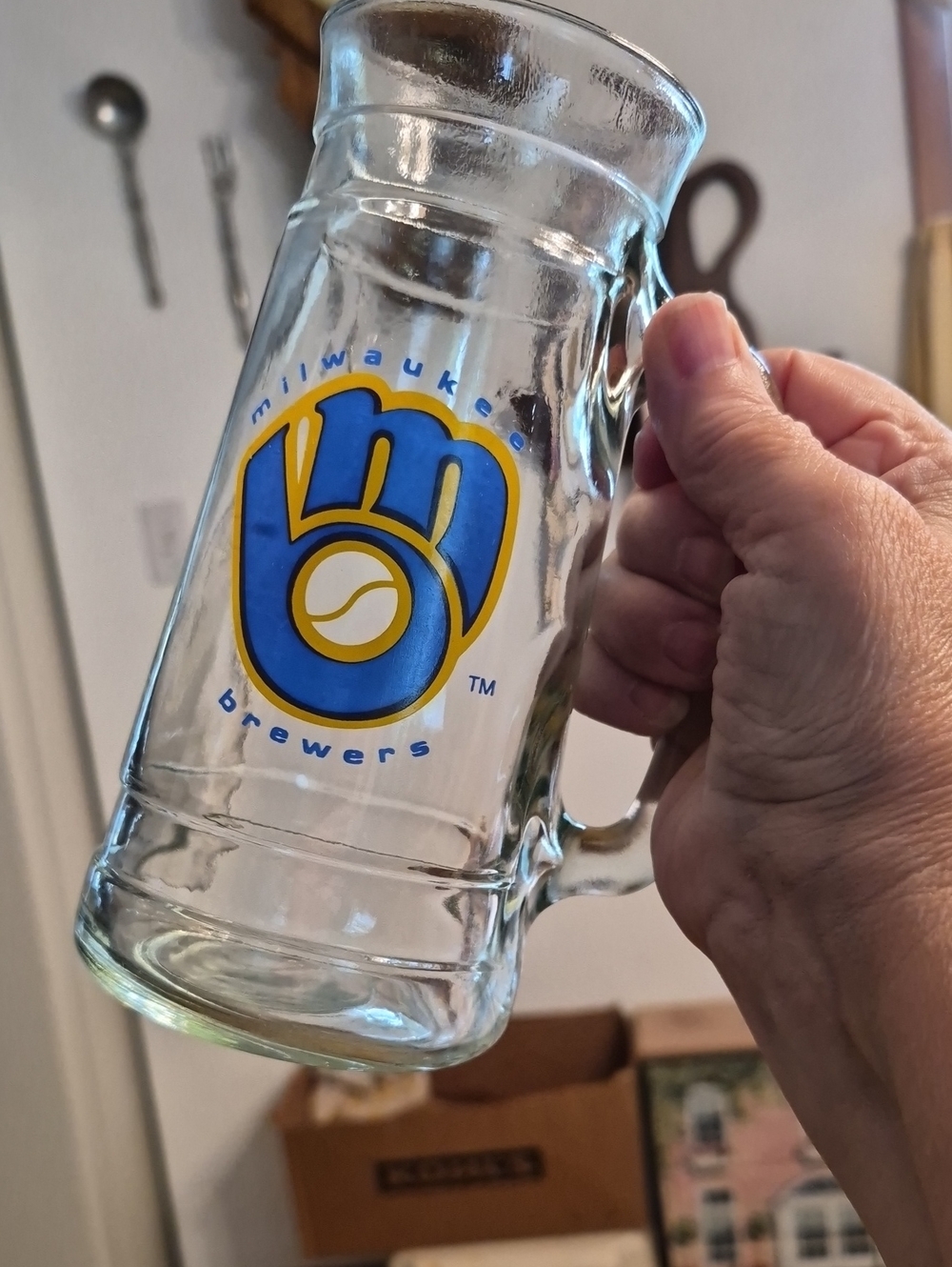 Milwaukee Brewers Glass Beer Mug with Handle
